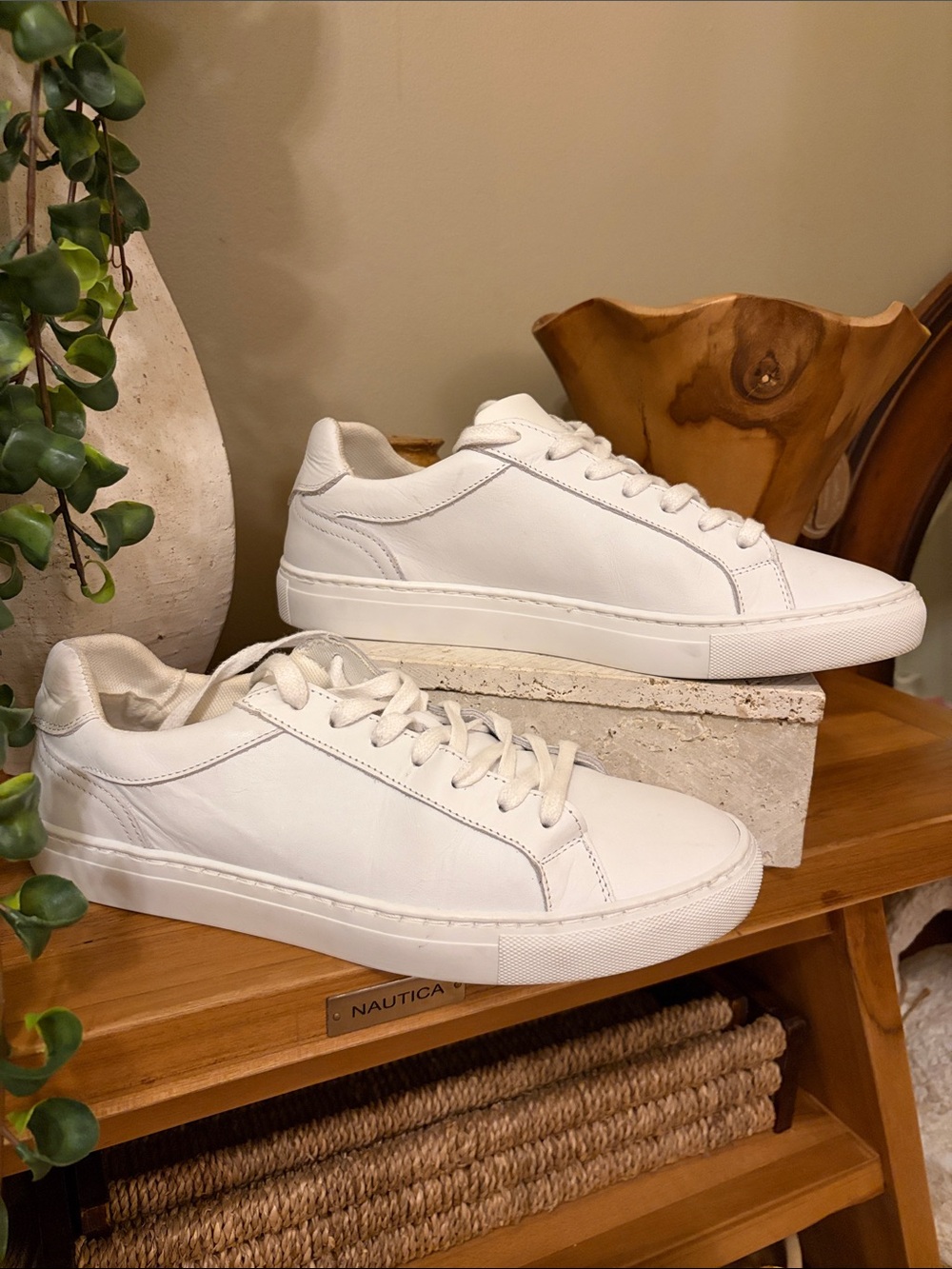 Avellini Women's White Leather Low-Top Sneakers